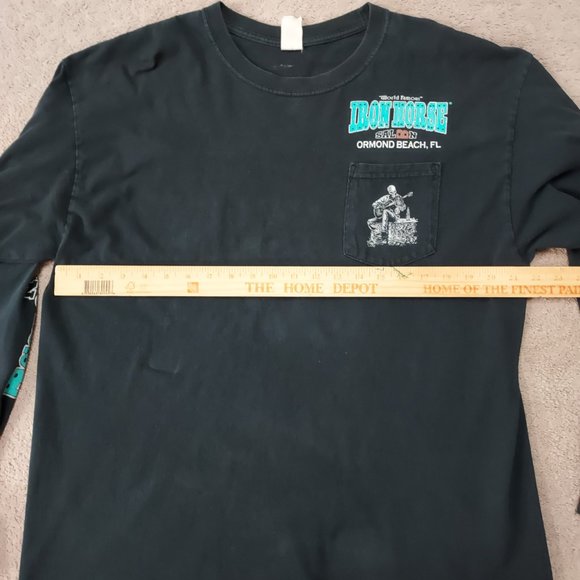 WORLD FAMOUS IRON HORSE SALOON ORMOND BEACH FL AWESOME SKELETONS PARTYING SHIRT - Picture 13 of 14